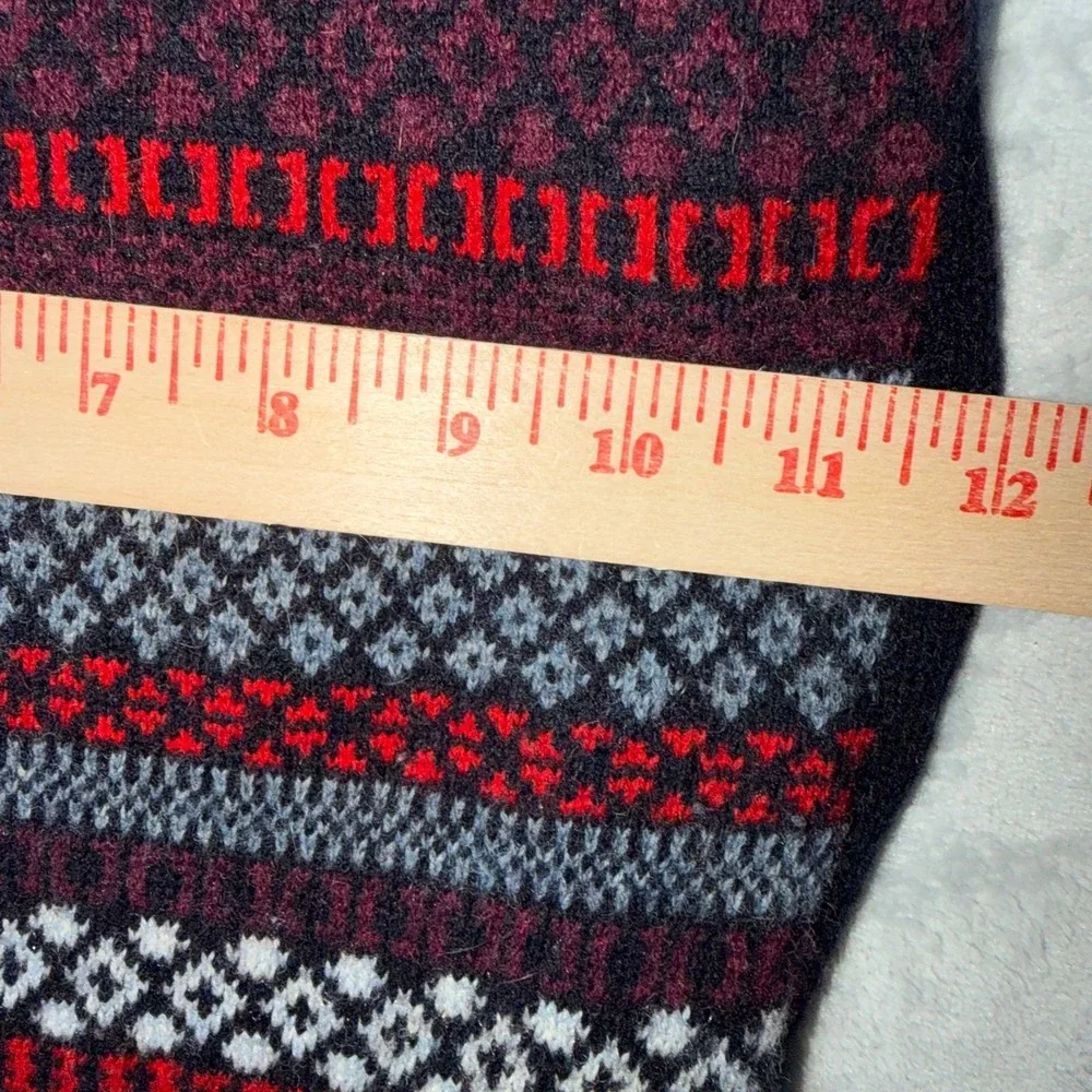 Gap Lambswool Fair Isle Scarf Multicolor Navy Wool/Nylon Blend‎ Scandinavian